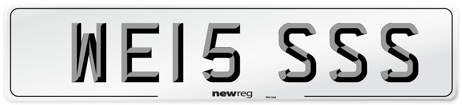 WE15 SSS Number Plate from New Reg